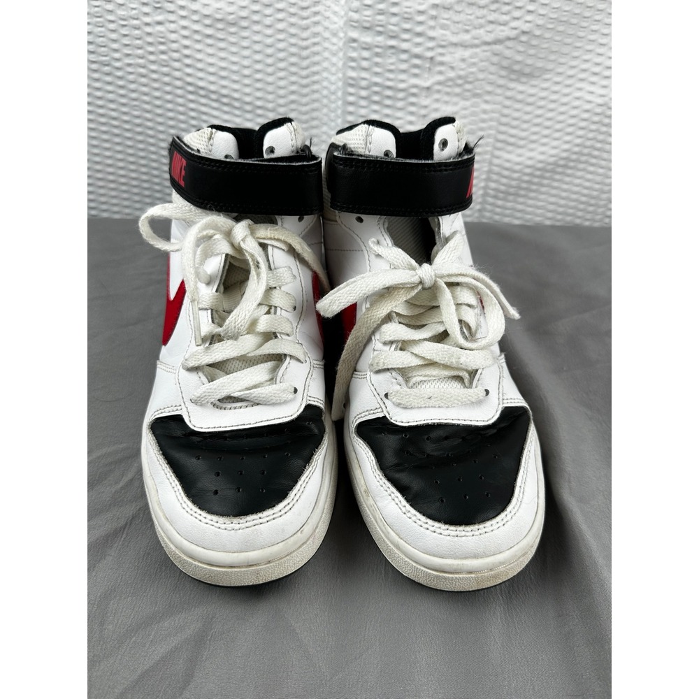 Nike Court Borough Mid 2 Kids Sneaker Size 4.5Y White/Black/Red